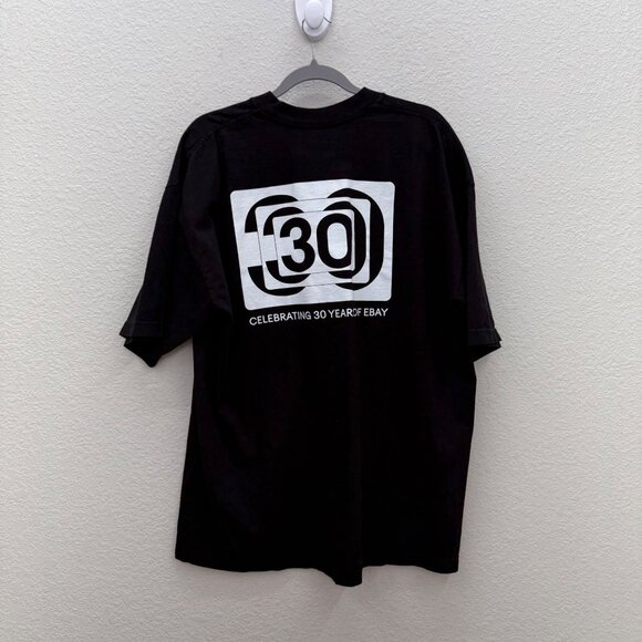 eBay 30th Anniversary Black Cotton Short Sleeve Graphic Tee Shirt Adult size XL - Picture 4 of 6